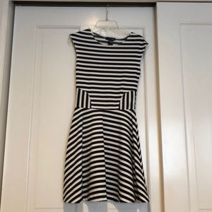Blue and white stripe dress